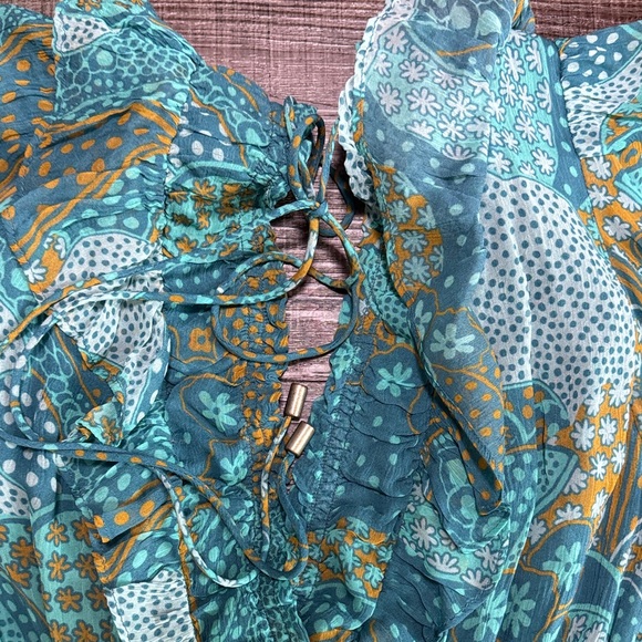 Anthropologie Odetta Ruffled V-Neck Maxi Dress - Picture 12 of 15